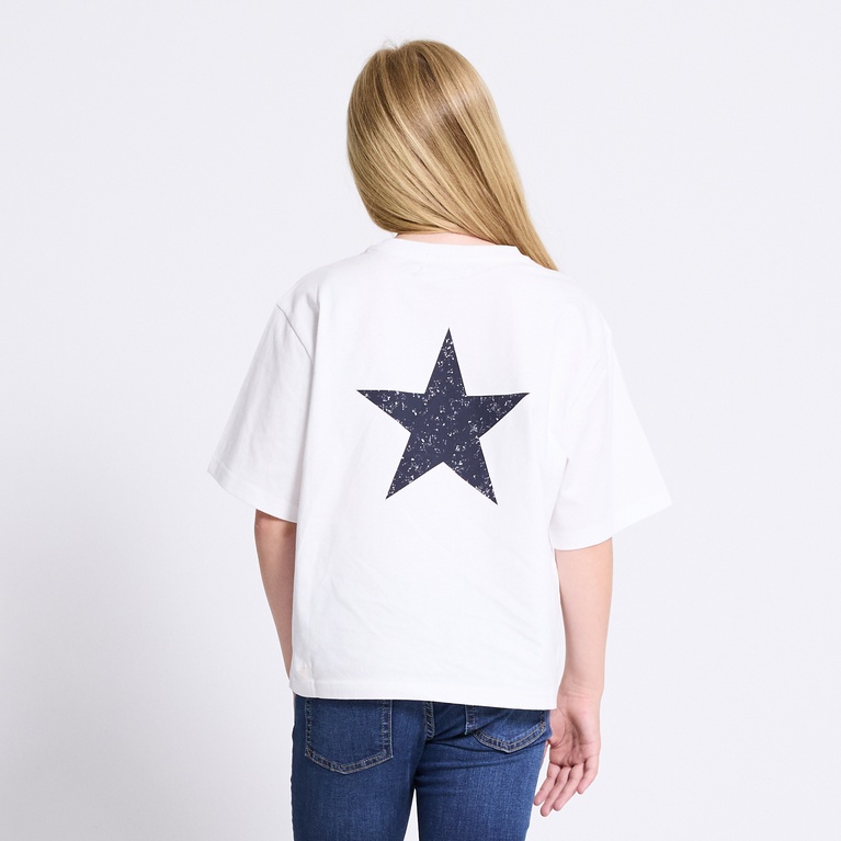 Boxy printed tee "Sissela" White